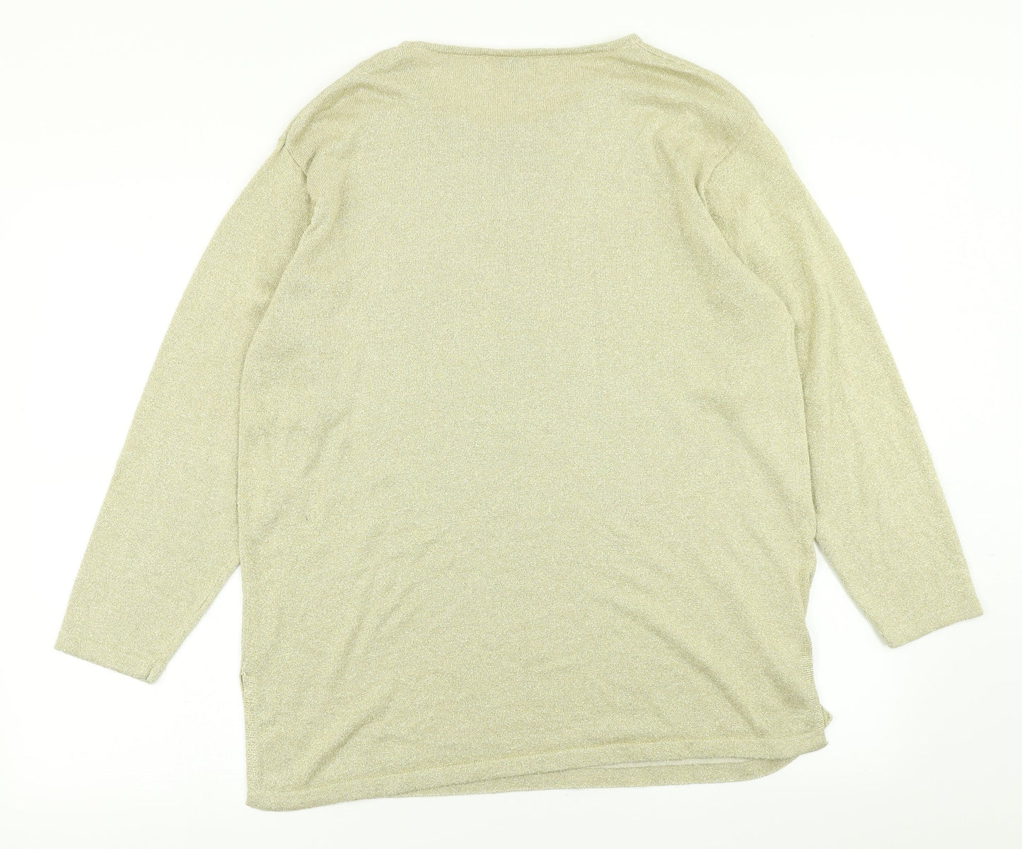 Fabrizio Womens Gold  Knit Pullover Jumper Size M
