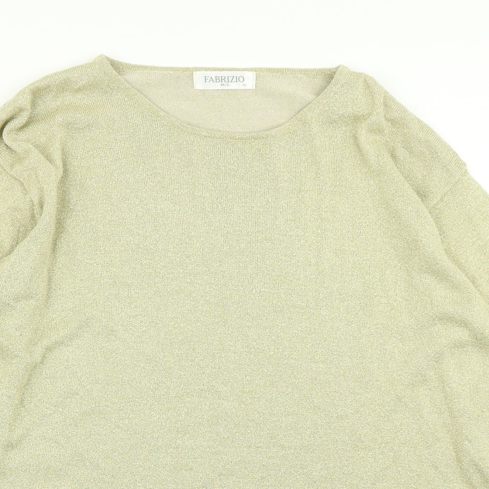 Fabrizio Womens Gold  Knit Pullover Jumper Size M