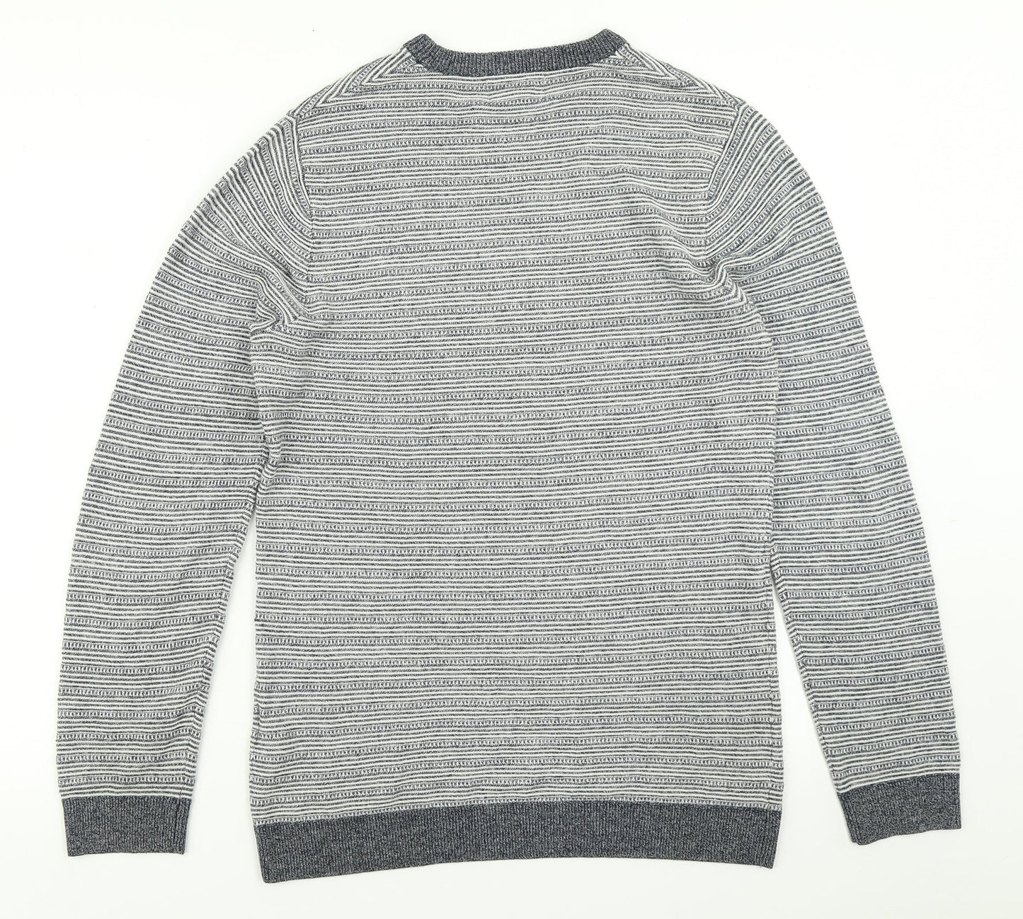 Limited Edition Mens Blue Striped Knit Pullover Jumper Size S