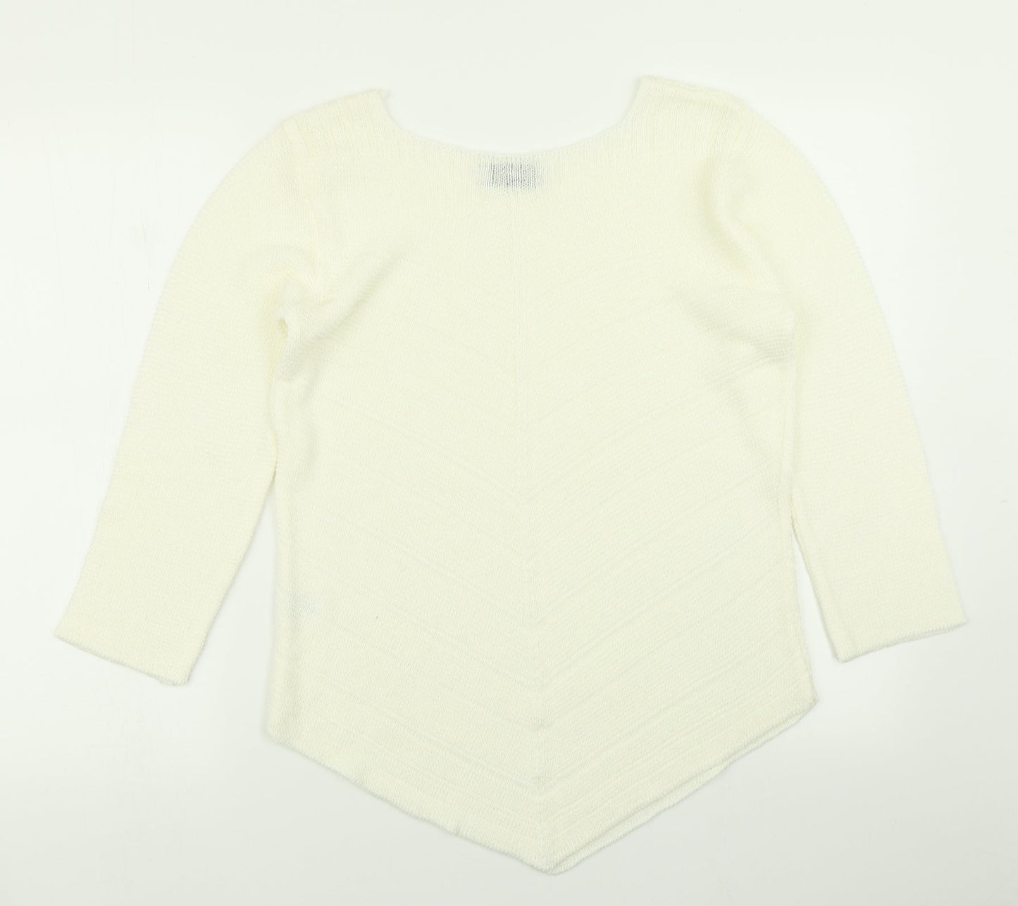 BASSINI Womens Ivory  Knit Pullover Jumper Size L
