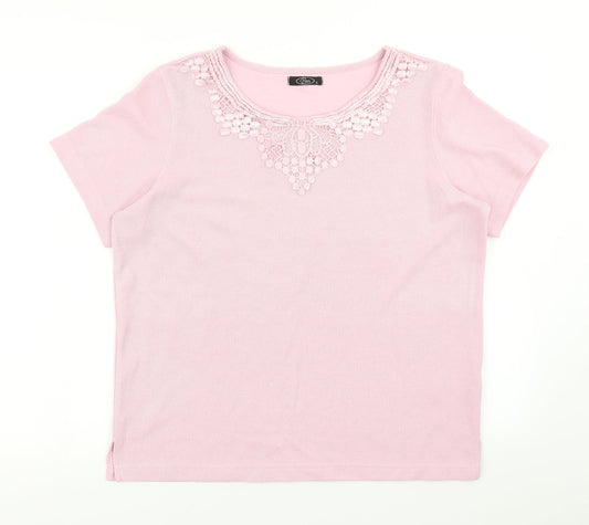 BM Womens Pink  Knit Basic T-Shirt Size S