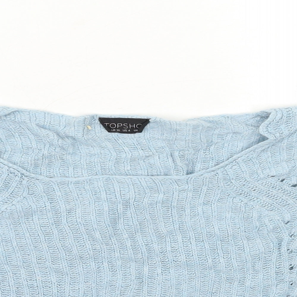 Topshop Womens Blue  Knit Pullover Jumper Size 8
