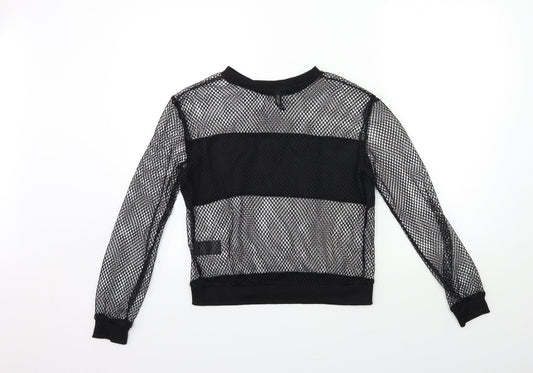 H&M Womens Black  Knit Pullover Sweatshirt Size 8
