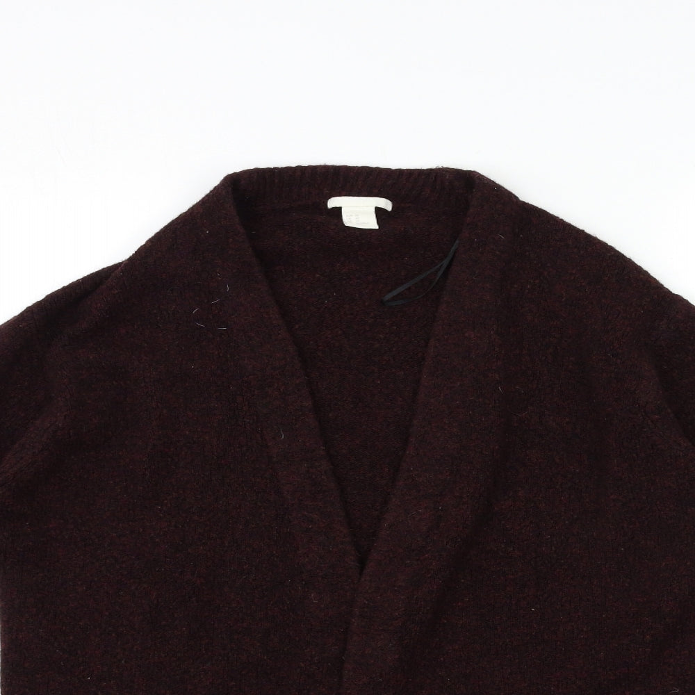 H&M Womens Red  Knit Cardigan Jumper Size XS
