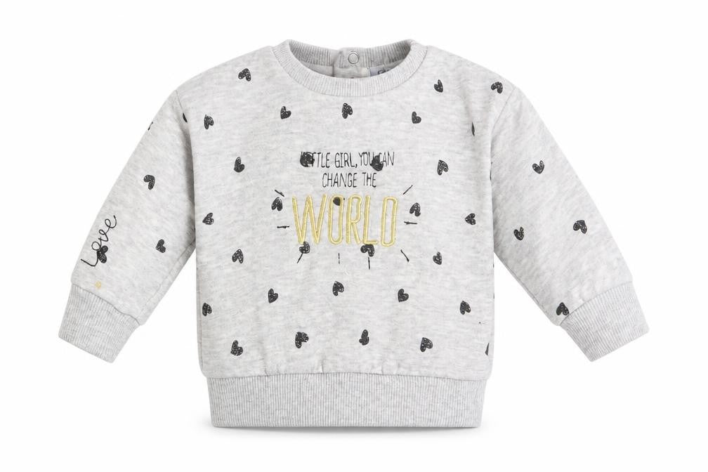 Primark Girls Grey Polka Dot  Pullover Jumper Size 6-9 Months