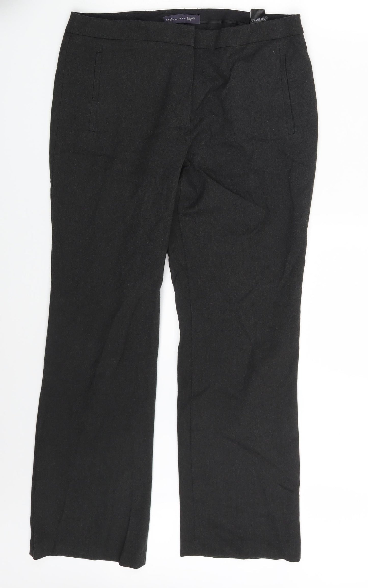 M&S Womens Black   Trousers  Size 12 L27 in