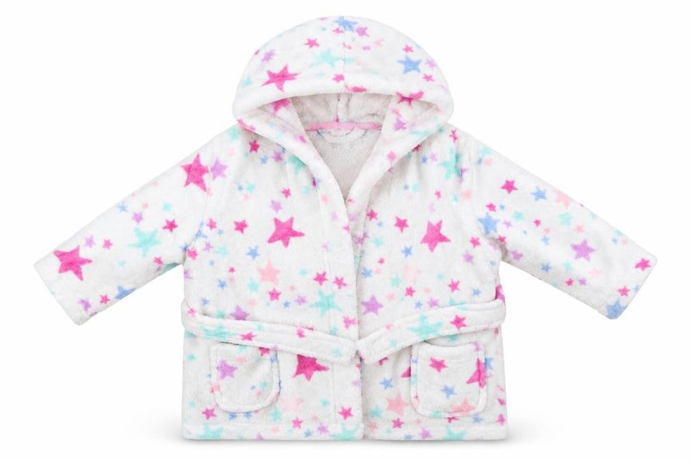 Front view of Debenhams girls’ white fair isle babydoll one piece, size 12-18, months