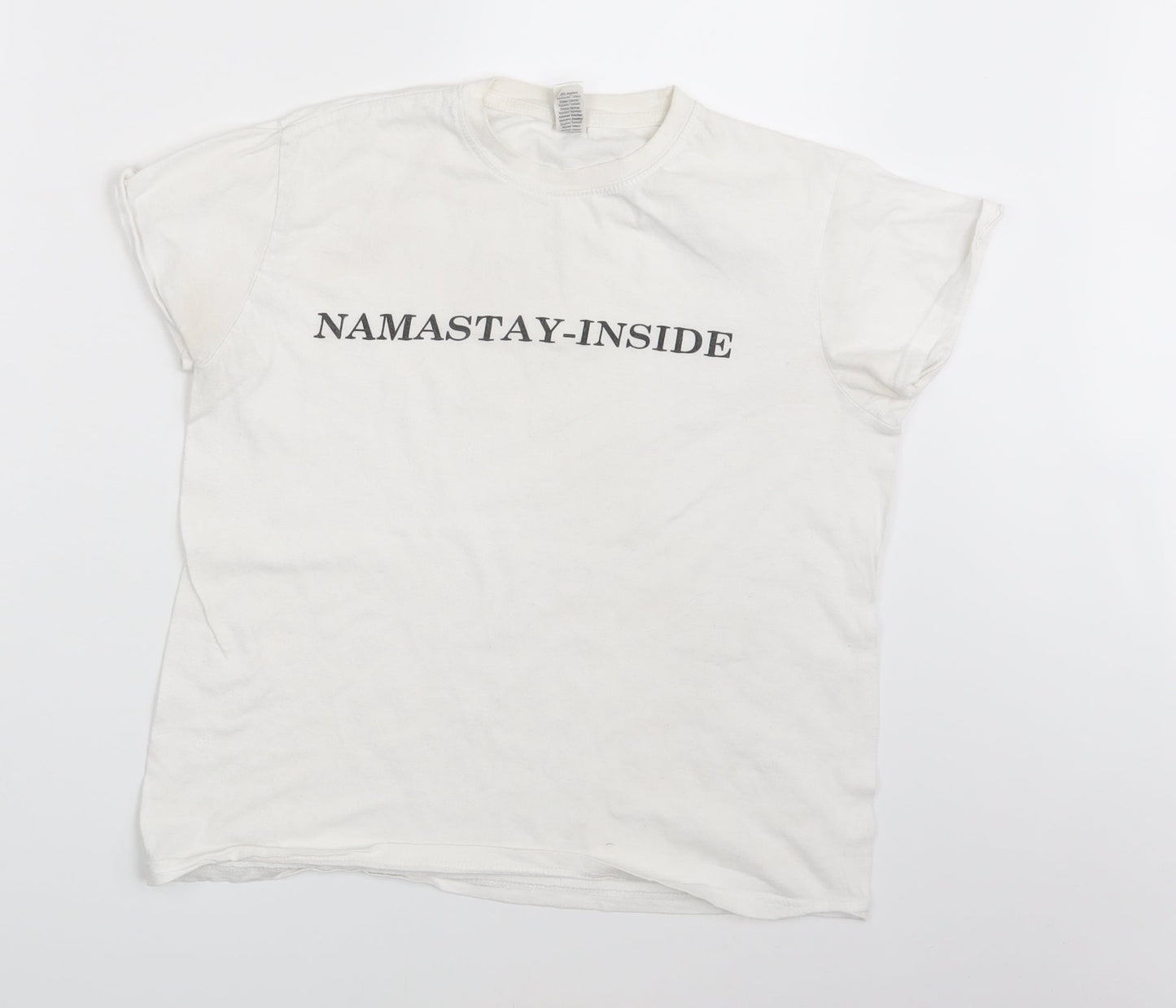 Roly Womens White   Basic T-Shirt Size 10  - Namastay - Inside