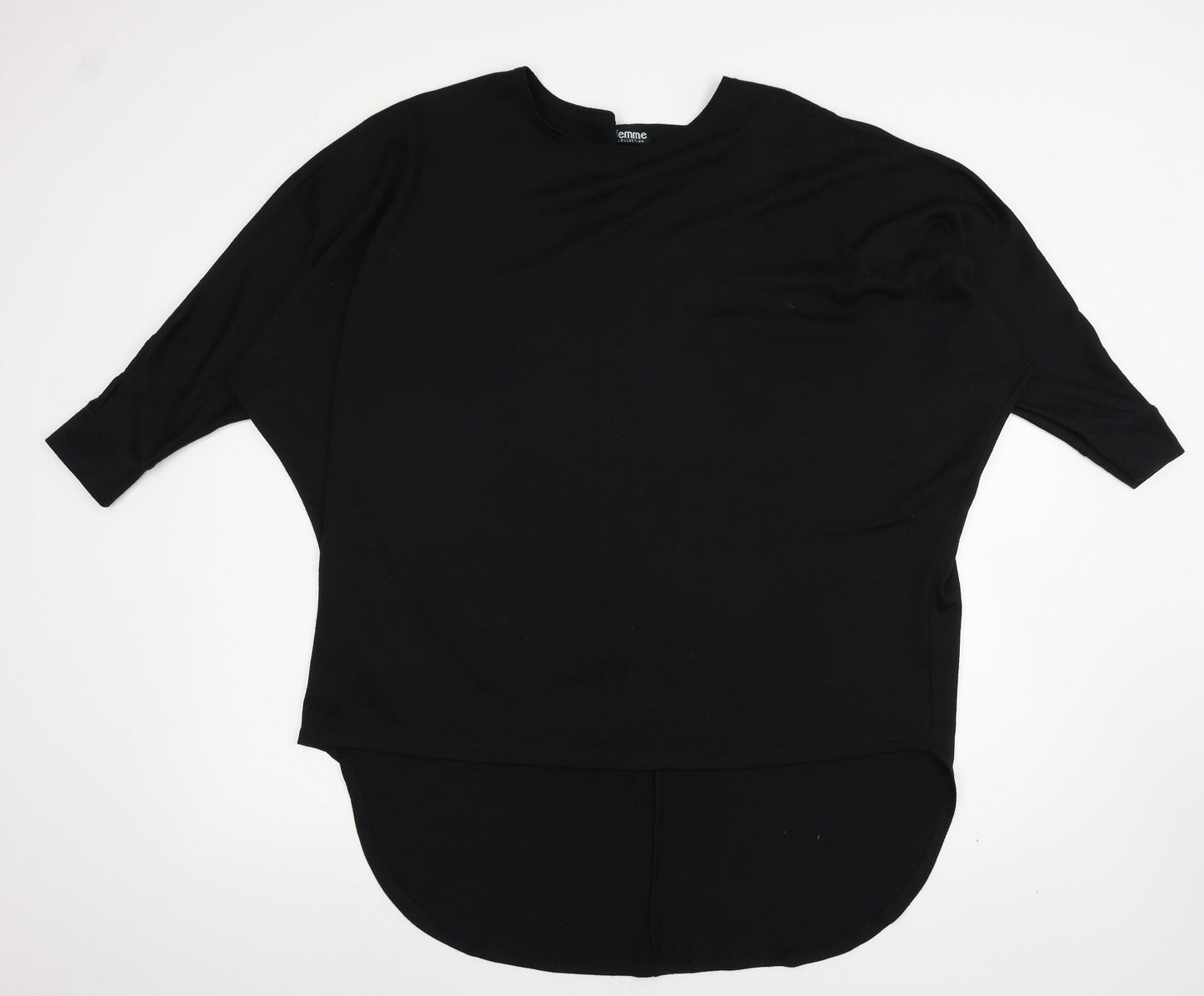 Femme Collection Womens Black  Knit Pullover Jumper Size L