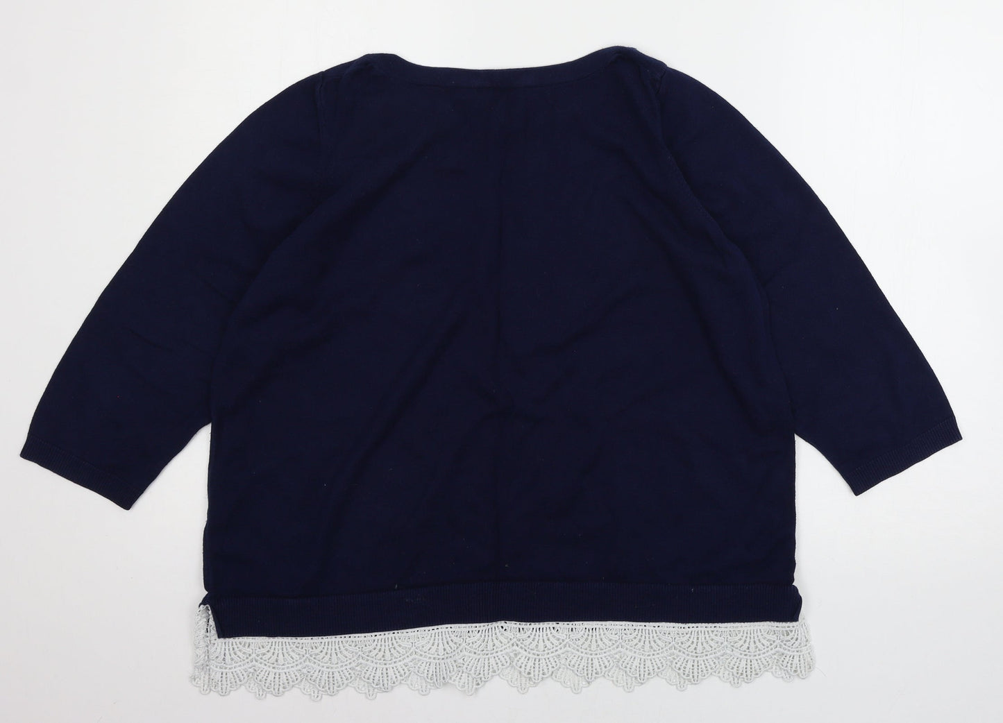 Bonmar Womens Blue  Knit Pullover Jumper Size M