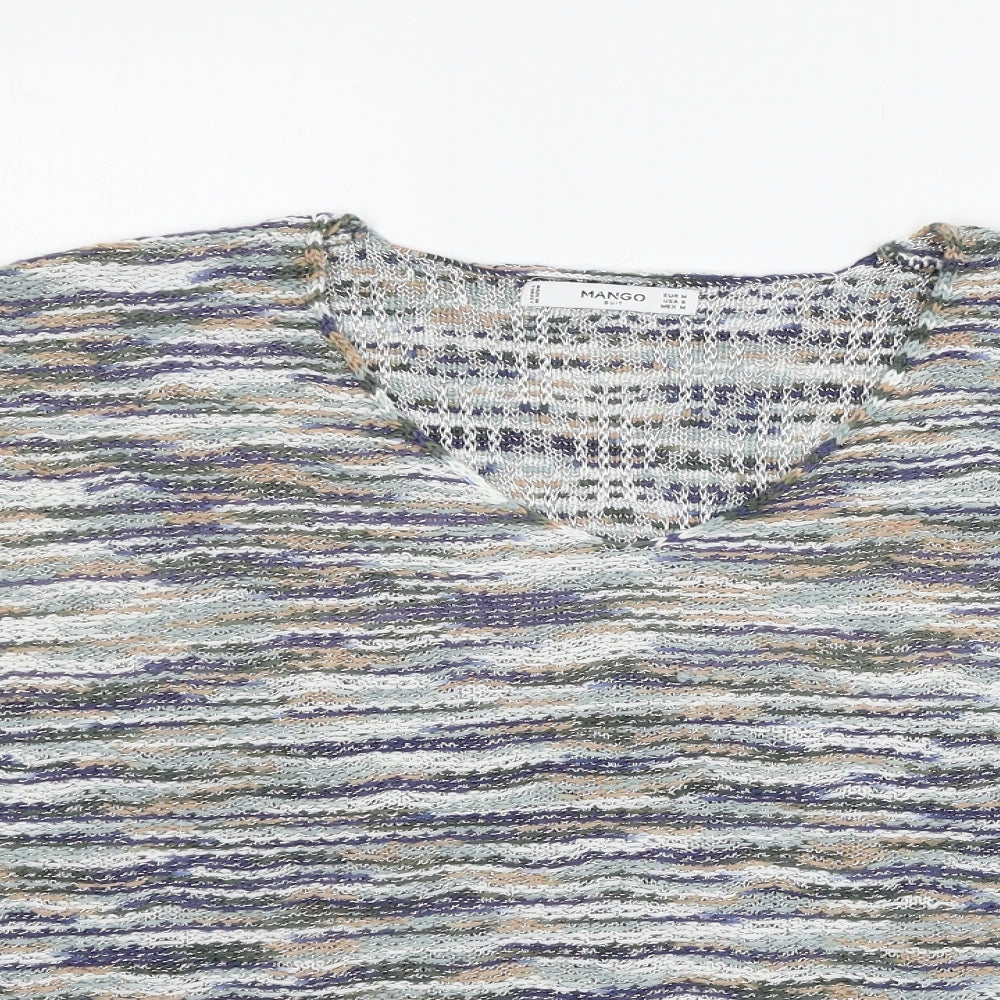 Mango Womens Multicoloured Striped Knit Pullover Jumper Size M