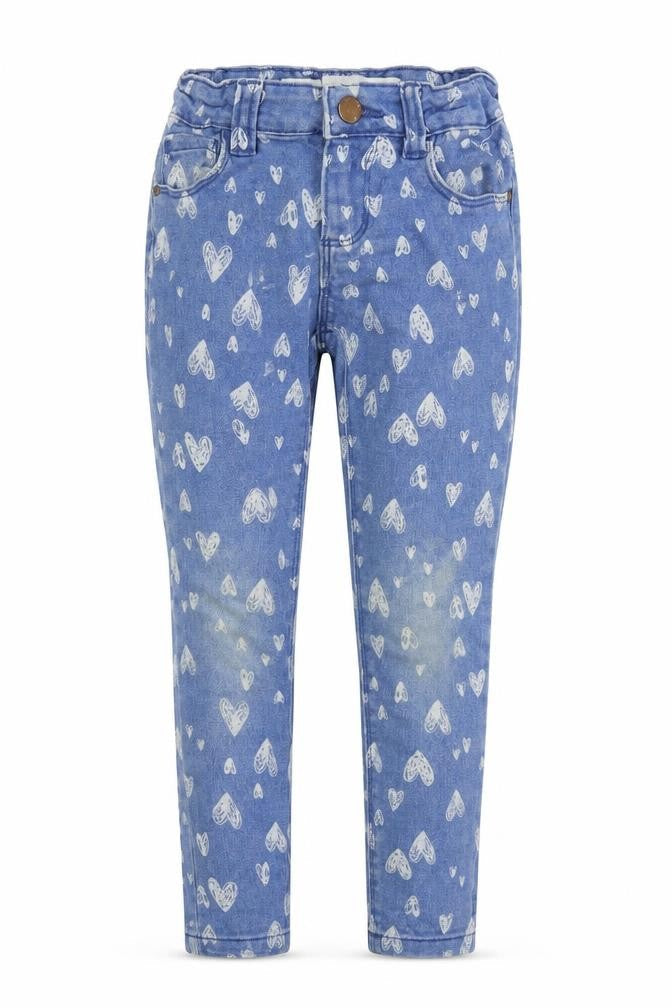 Denim & Girls Blue Geometric Denim Skinny Jeans Size 5-6 Years