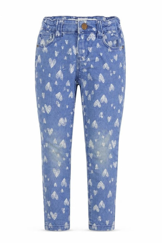 Denim & Girls Blue Geometric Denim Skinny Jeans Size 5-6 Years
