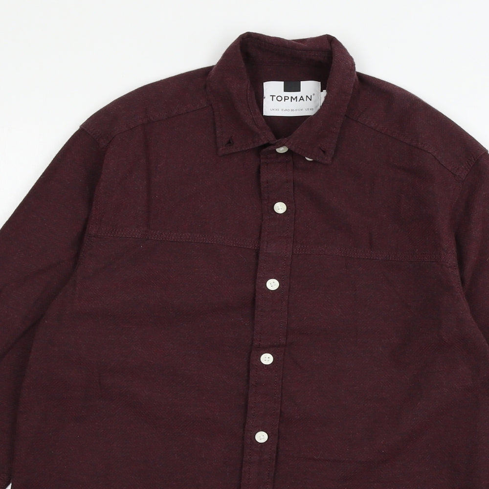 Topman Mens Red    Button-Up Size XS
