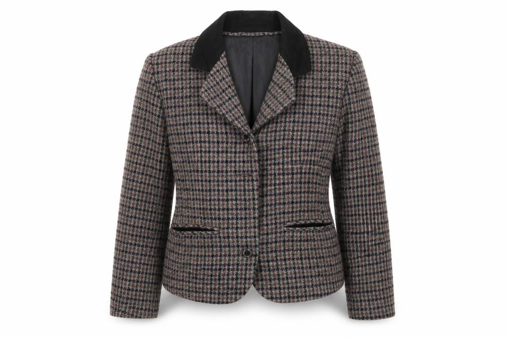 junk girl Womens Multicoloured Check  Jacket Blazer Size S