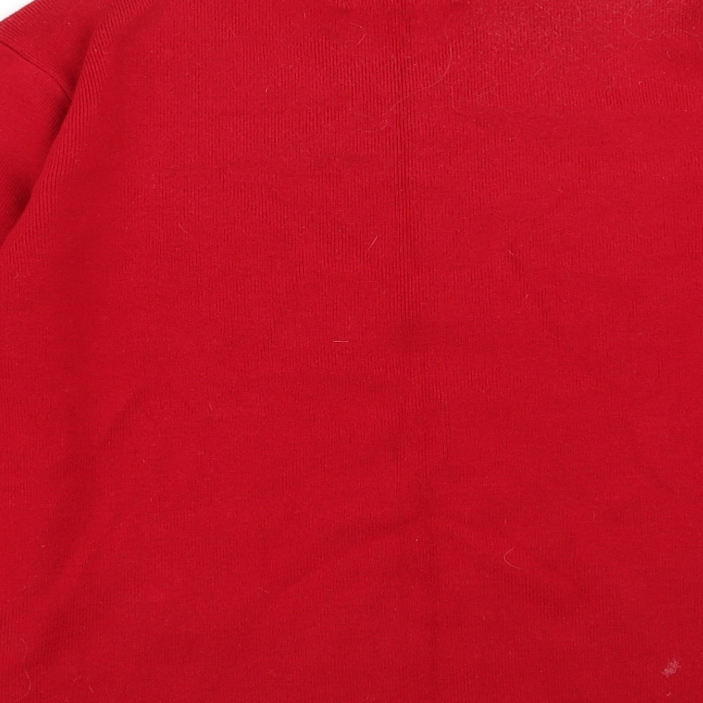 Jumper Womens Red Floral  Pullover Jumper Size M