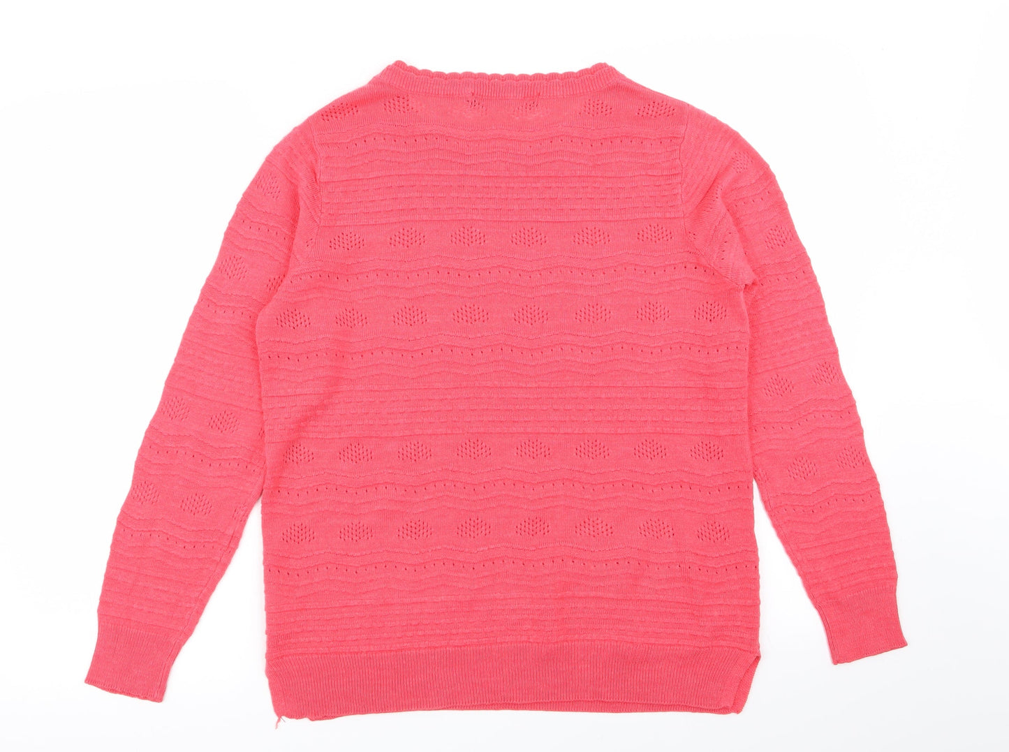 isle Womens Pink Geometric  Pullover Jumper Size 10