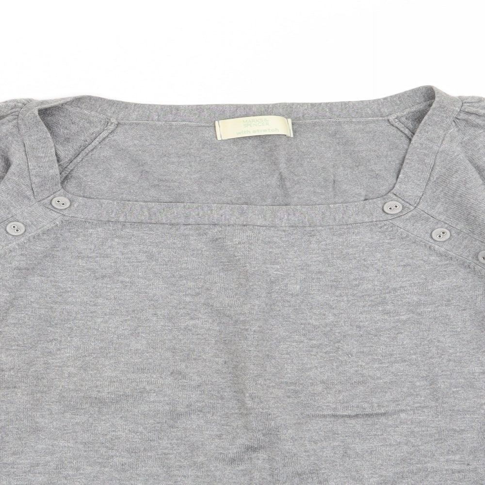 M&S Womens Grey   Pullover Jumper Size 12