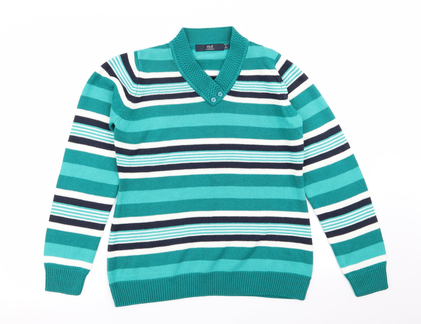 isle Womens Multicoloured Striped  Pullover Jumper Size S  - size 10-12