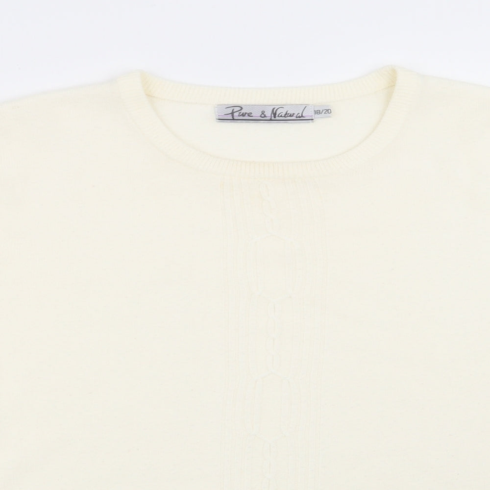 Pure & Natural Womens Ivory   Pullover Jumper Size 18