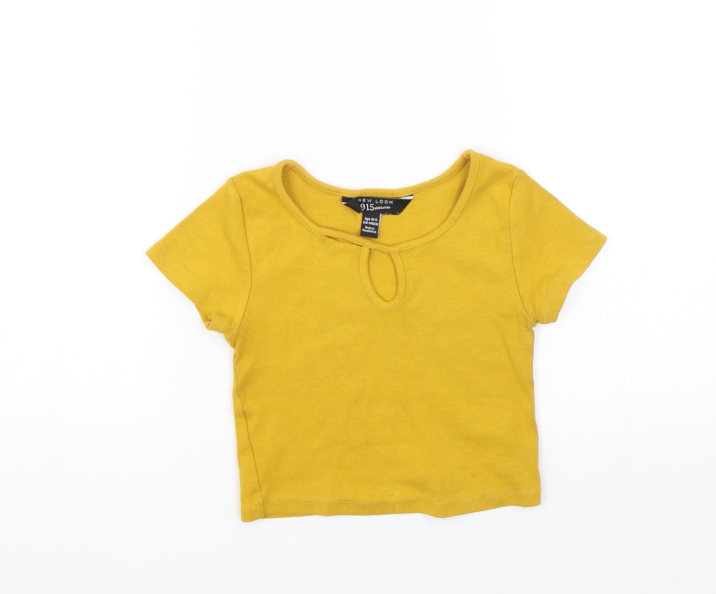 New Look Girls Yellow   Cropped T-Shirt Size 10-11 Years