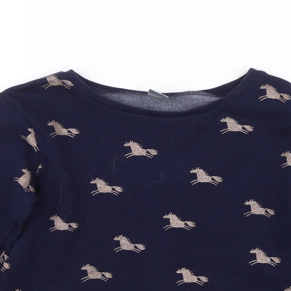 NEXT Girls Blue Animal Print  Pullover Sweatshirt Size 11 Years  - unicorns