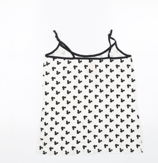 Love To Lounge Womens White Polka Dot  Top Pyjama Top Size M  - Disney