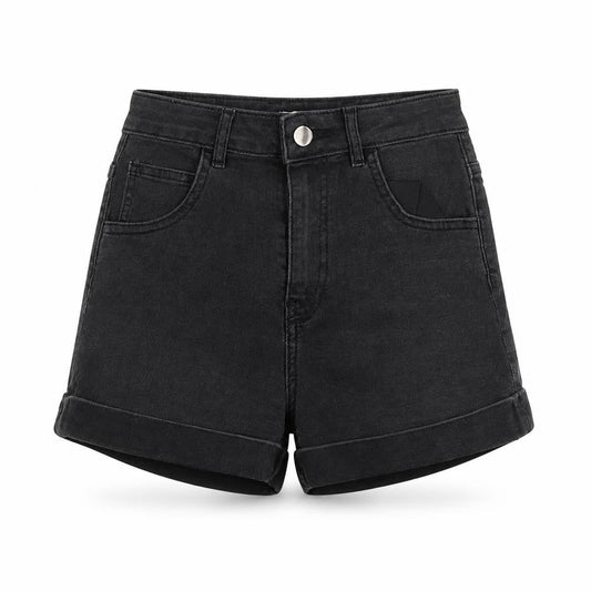 H&M Womens Black  Denim Paperbag Shorts Size 6
