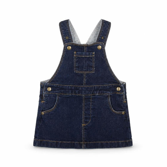 M&S Girls Blue  Denim Pinafore/Dungaree Dress  Size 3-6 Months