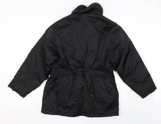Abstract Womens Black   Bomber Jacket Coat Size 12