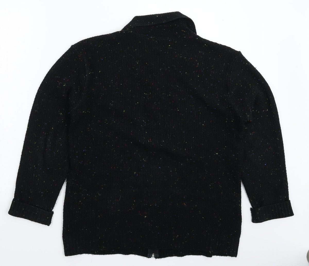 Preworn Womens Black  Knit Jacket Coatigan Size L