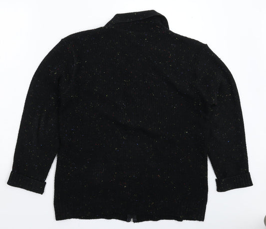 Preworn Womens Black  Knit Jacket Coatigan Size L