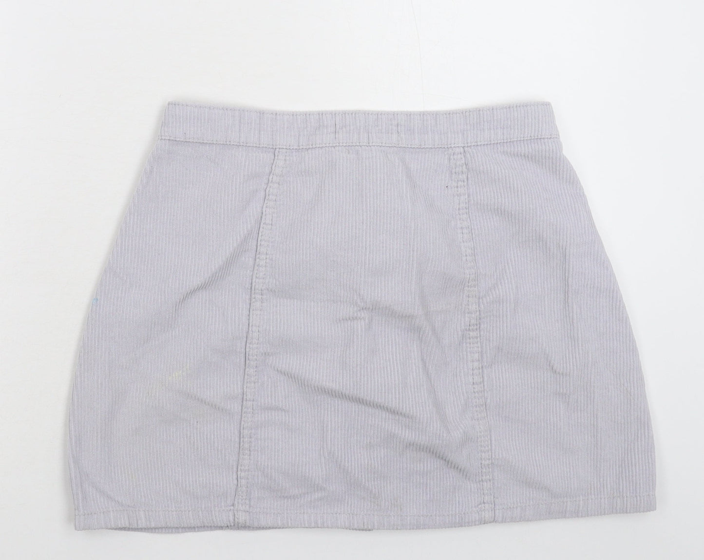 Denim & Co. Womens Grey  Corduroy A-Line Skirt Size 10