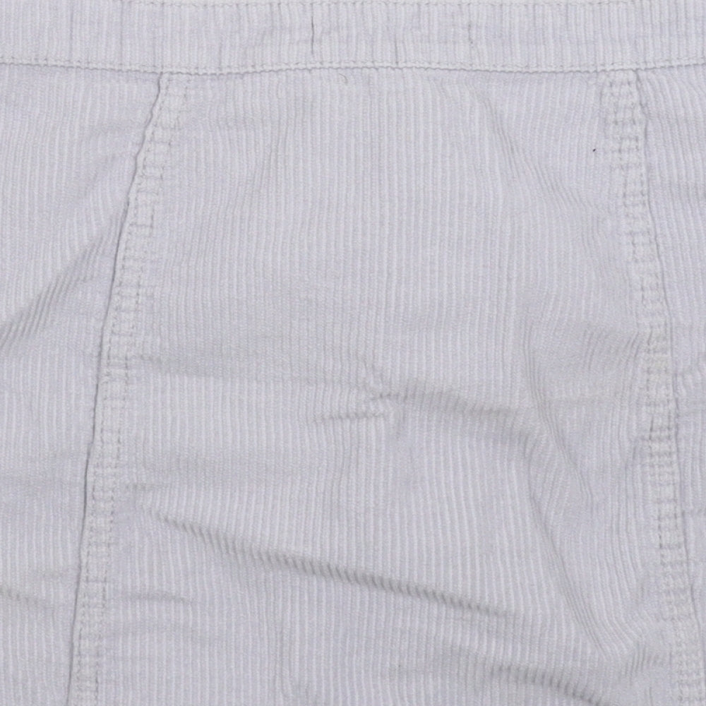 Denim & Co. Womens Grey  Corduroy A-Line Skirt Size 10