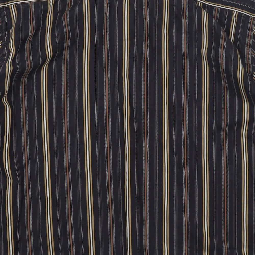 NEXT Mens Black Striped   Button-Up Size L