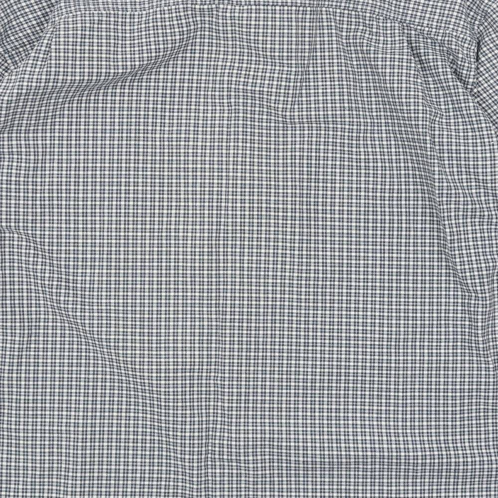 Trader Mens Blue Check   Button-Up Size L