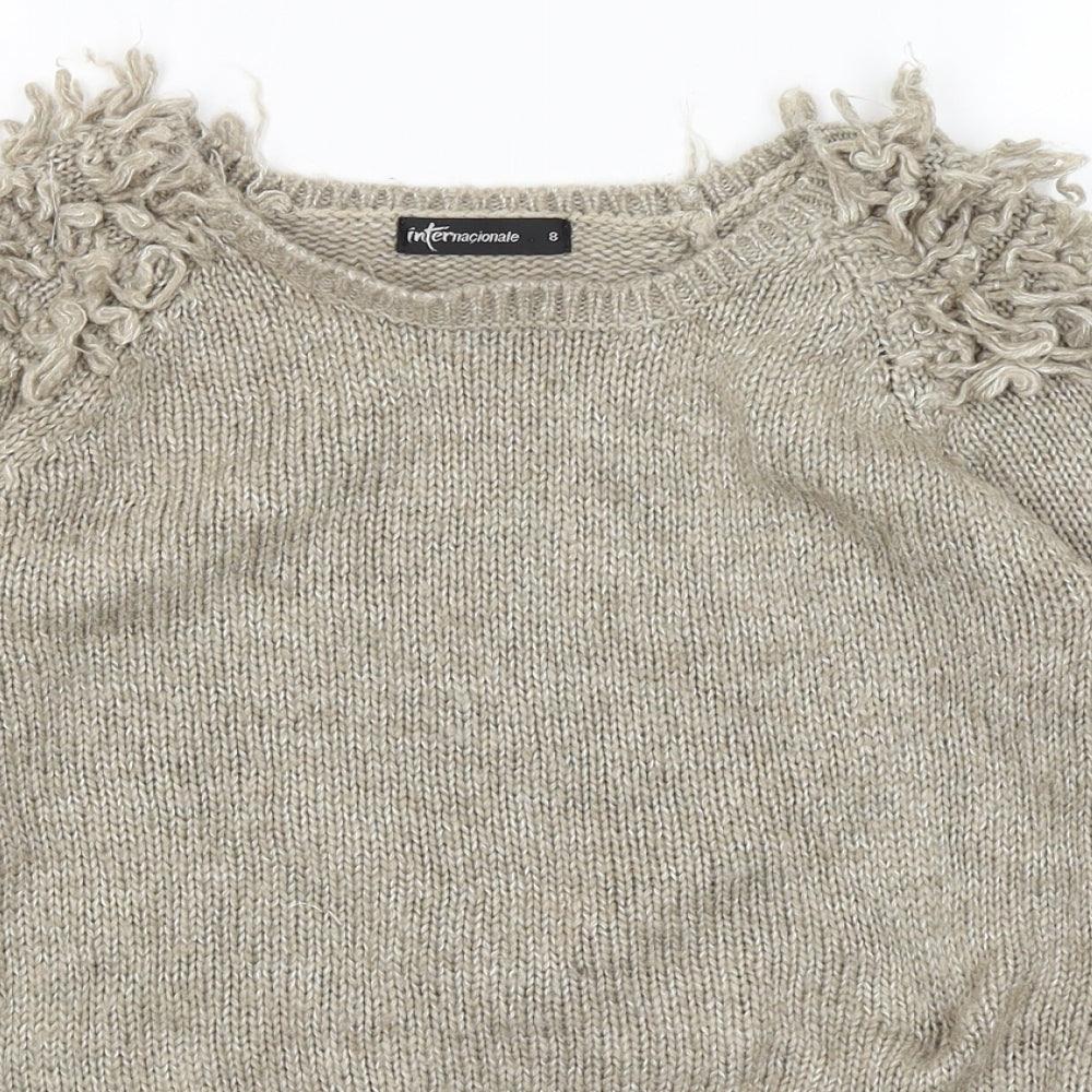 Internacionale Womens Beige   Pullover Jumper Size 8