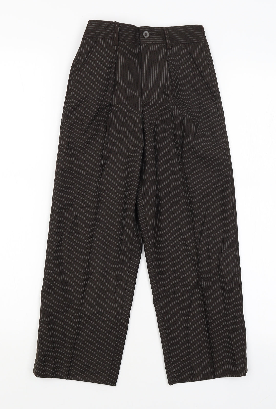 Preworn Womens Brown Striped  Trousers  Size 4 L20 in