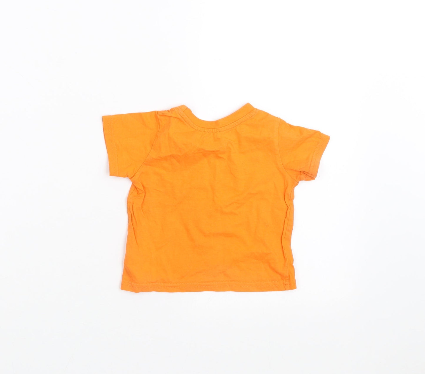 Primark Baby Orange   Basic T-Shirt Size 9-12 Months  - monster