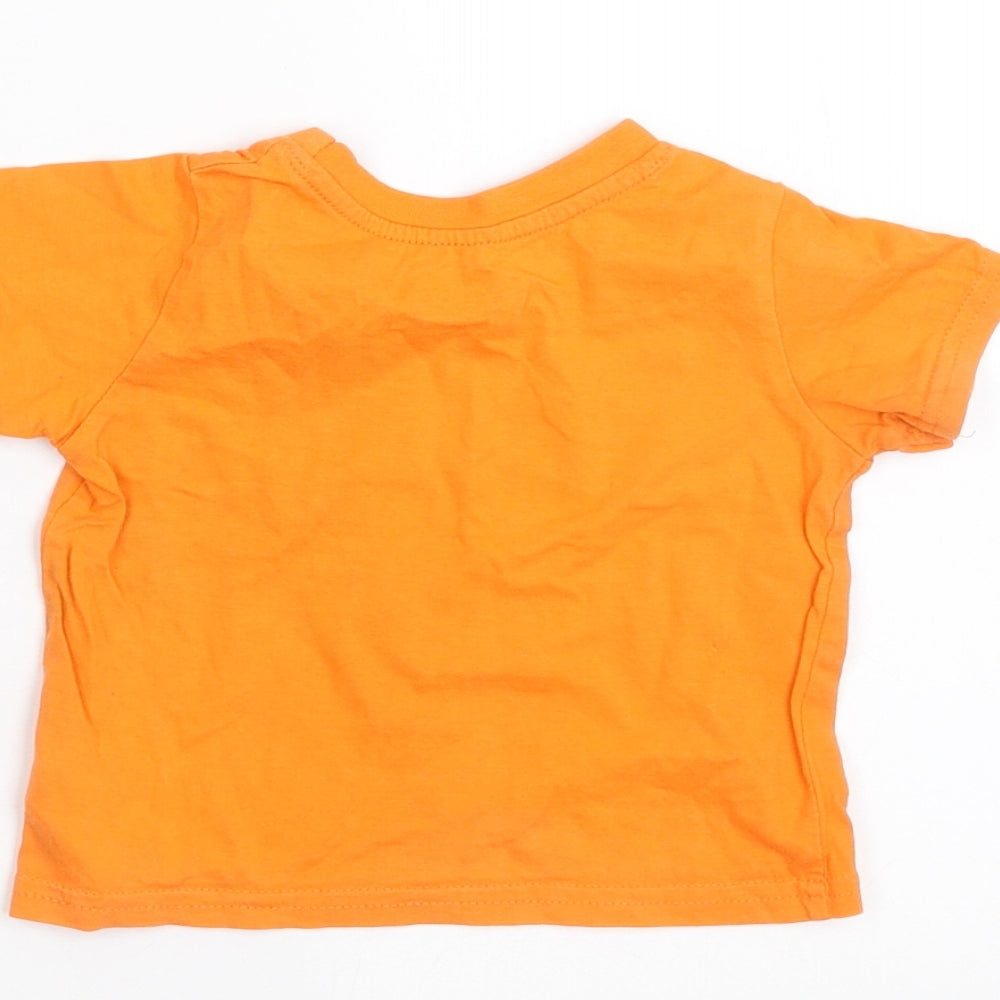 Primark Baby Orange   Basic T-Shirt Size 9-12 Months  - monster