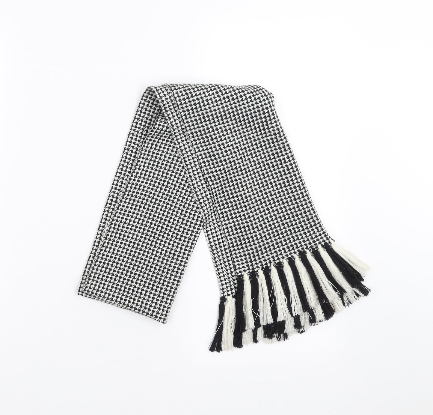 Preworn Womens Black Houndstooth   Scarf