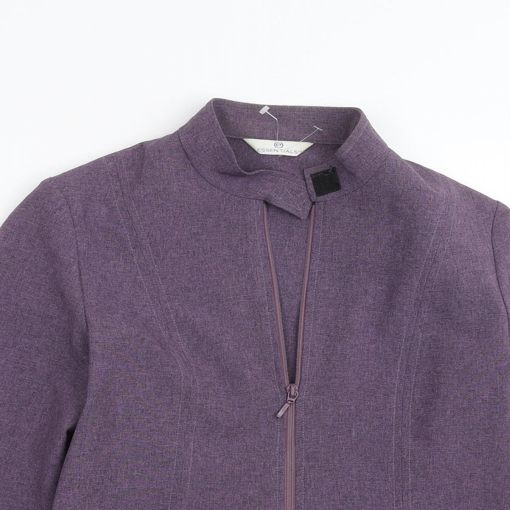 Essentials Womens Purple   Jacket Suit Jacket Size 10