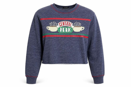 Primark Womens Blue   Pullover Sweatshirt Size 2XS  - cropped, friends