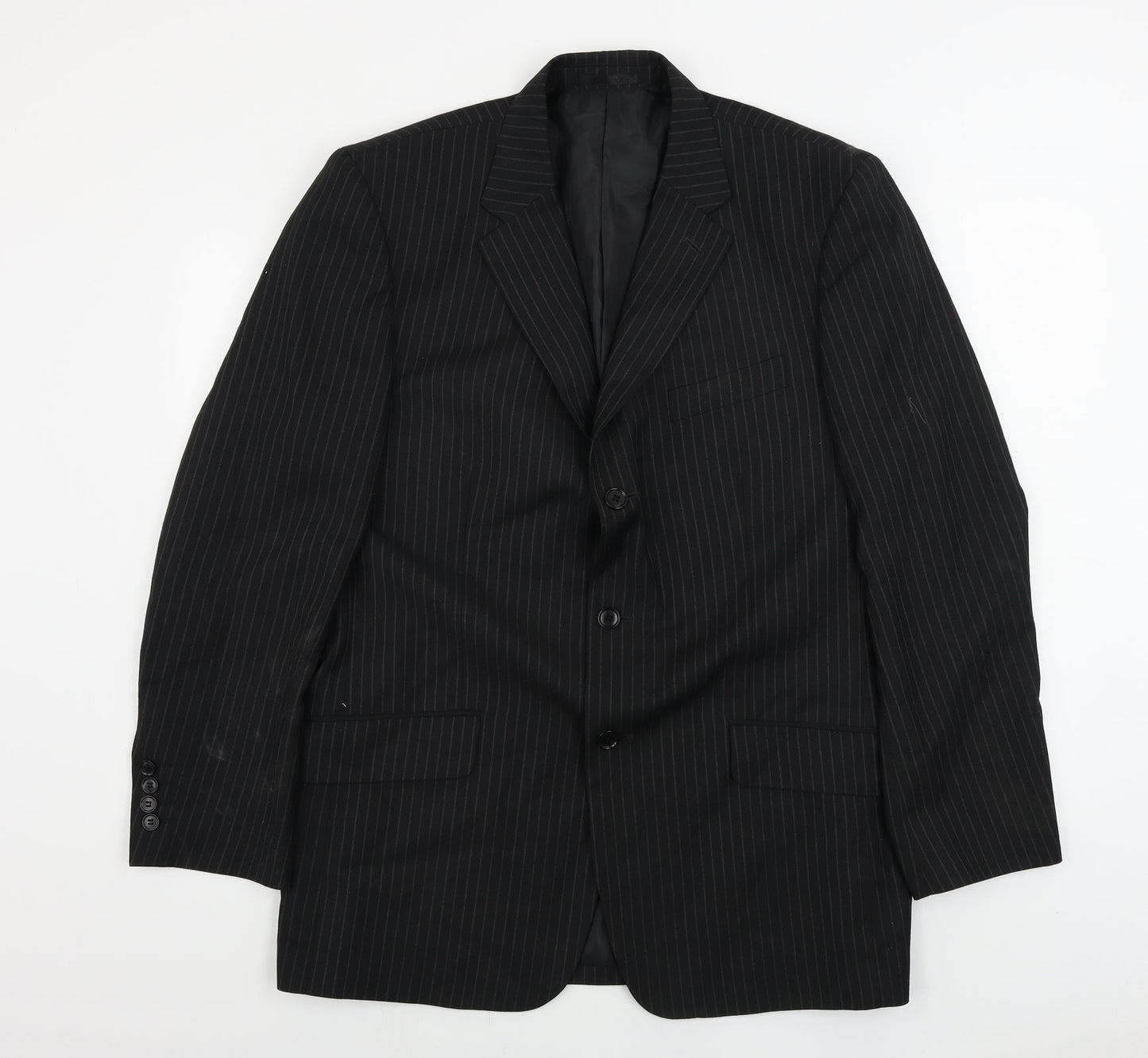 you Mens Black Striped  Jacket Blazer Size 42