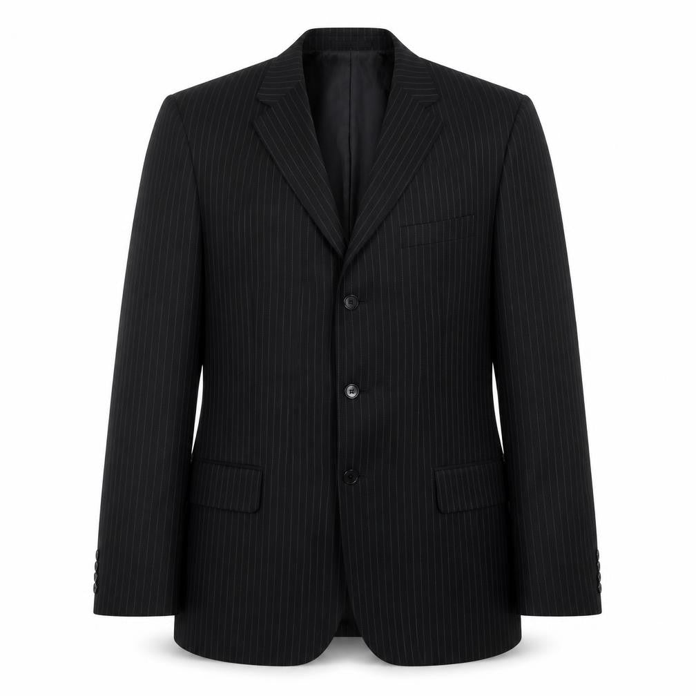 you Mens Black Striped  Jacket Blazer Size 42