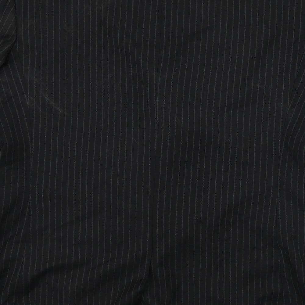 you Mens Black Striped  Jacket Blazer Size 42