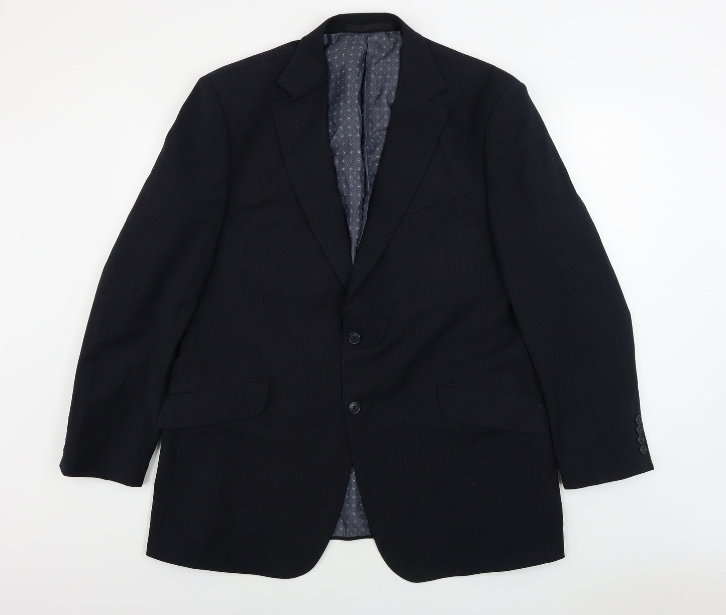 Impressions Mens Black Striped  Jacket Blazer Size 46
