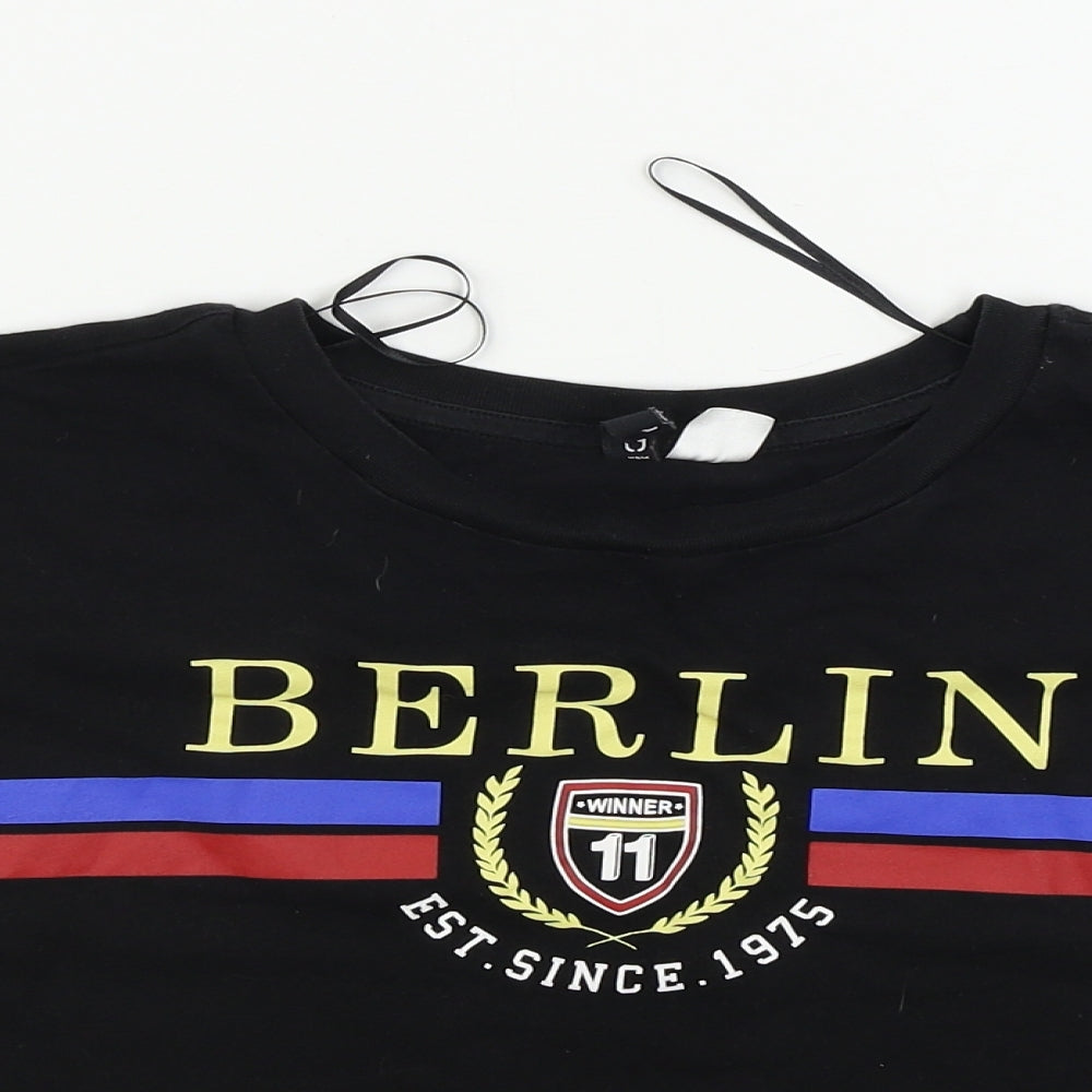 H&M  Womens Black   Basic T-Shirt Size L
