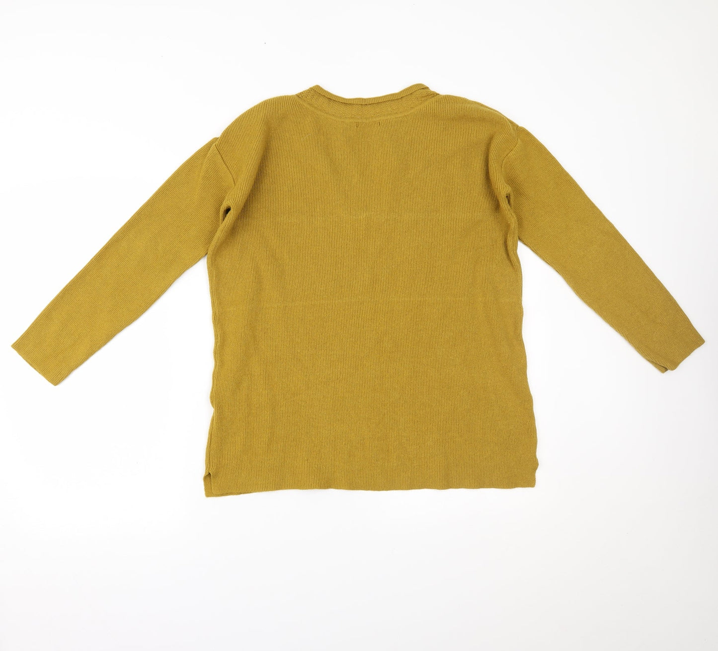 ANNE WEYBURN Womens Yellow   Pullover Jumper Size 12
