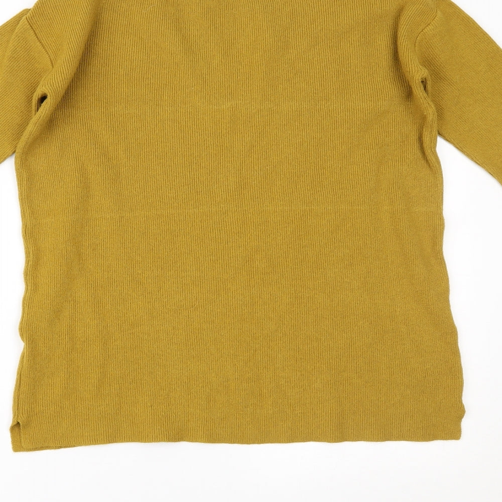 ANNE WEYBURN Womens Yellow   Pullover Jumper Size 12